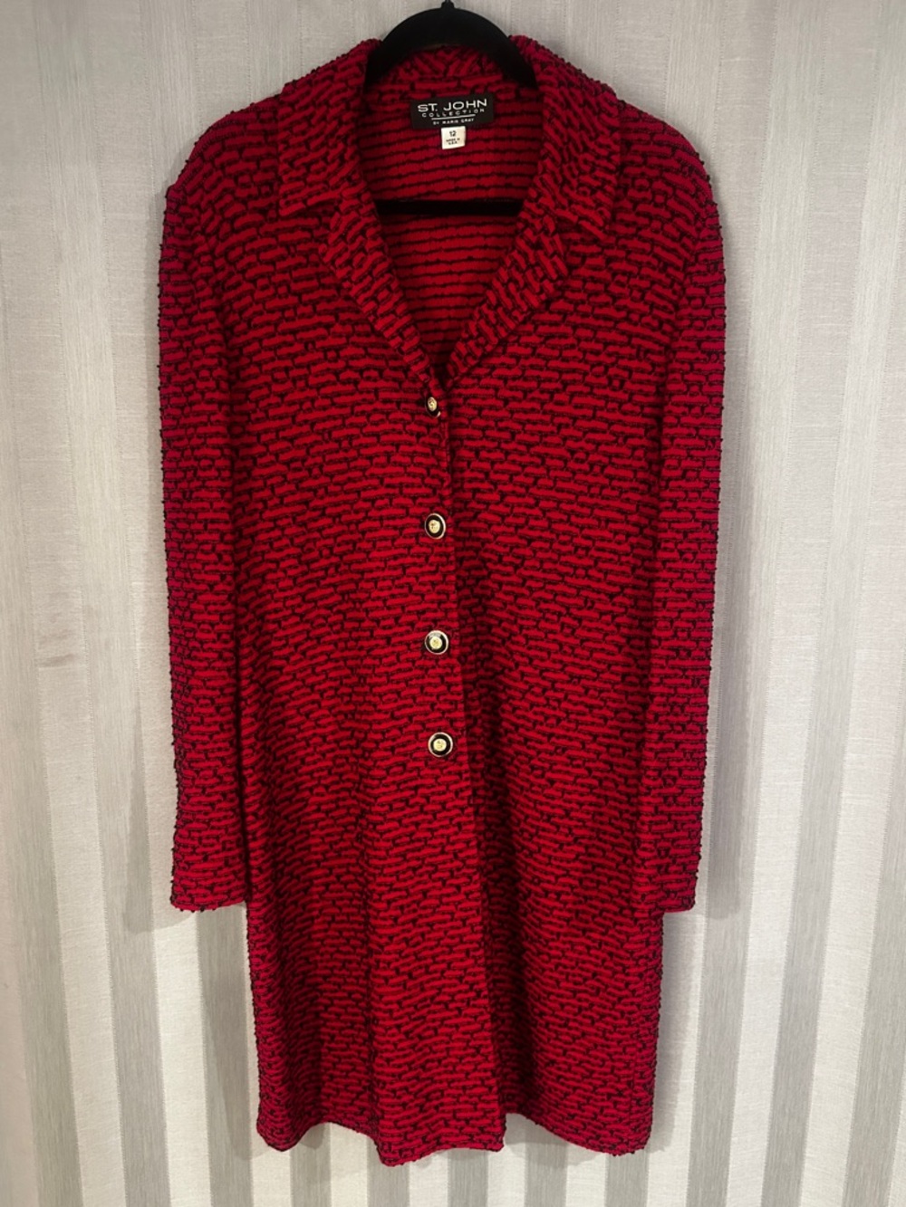 St John Collection By‎ Marie Gray Blazer Jacket Womens 12 Tweed Evening Elegant